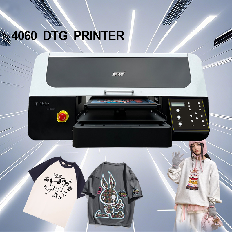 Commercial Print Model - เครื่องพิมพ์เสื้อยืดดิจิทัล รุ่น 4060 พร้อมหัวพิมพ์ XP600/I1600A1/I3200A1*2 สำหรับพิมพ์ลงบนผ้าโดยตรง