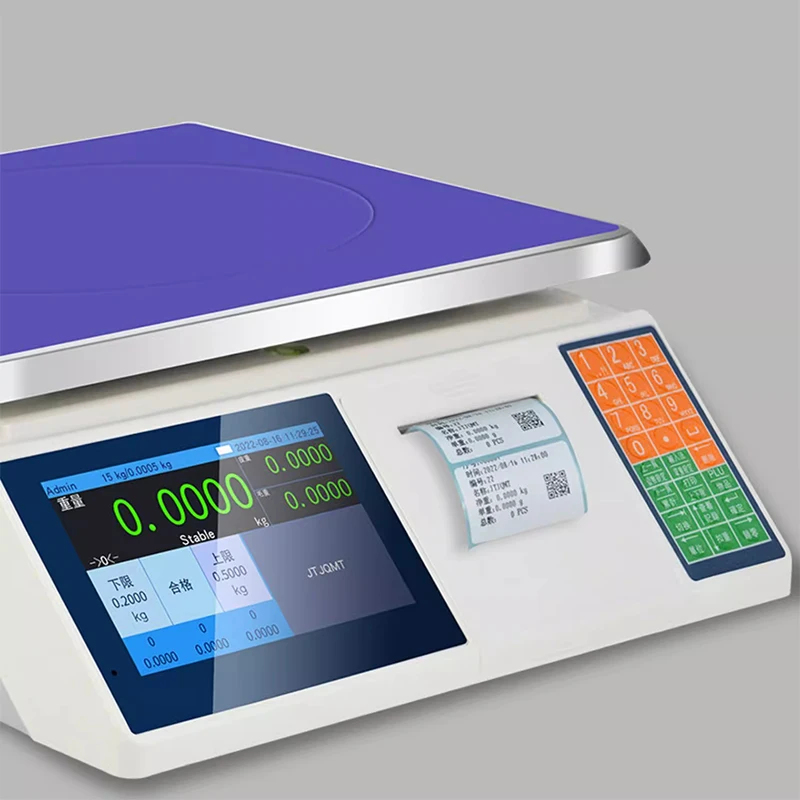 Commercial Printing Industry - เครื่องชั่งน้ำหนักอิเล็กทรอนิกส์แบบออลอินวันสำหรับธุรกิจ พร้อมระบบพิมพ์บาร์โค้ดในตัว ความแม่นยำสูงสำหรับงานอุตสาหกรรม