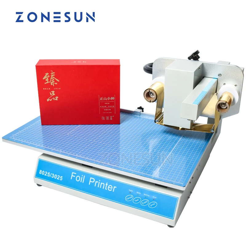 Foil Transfer Machine - ZONESUN 8025 เครื่องปั๊มร้อนดิจิตอลกดจําลองเครื่องพิมพ์แผ่น Plateless เครื่องพิมพ์ฟอยล์ร้อนพลาสติกหนัง
