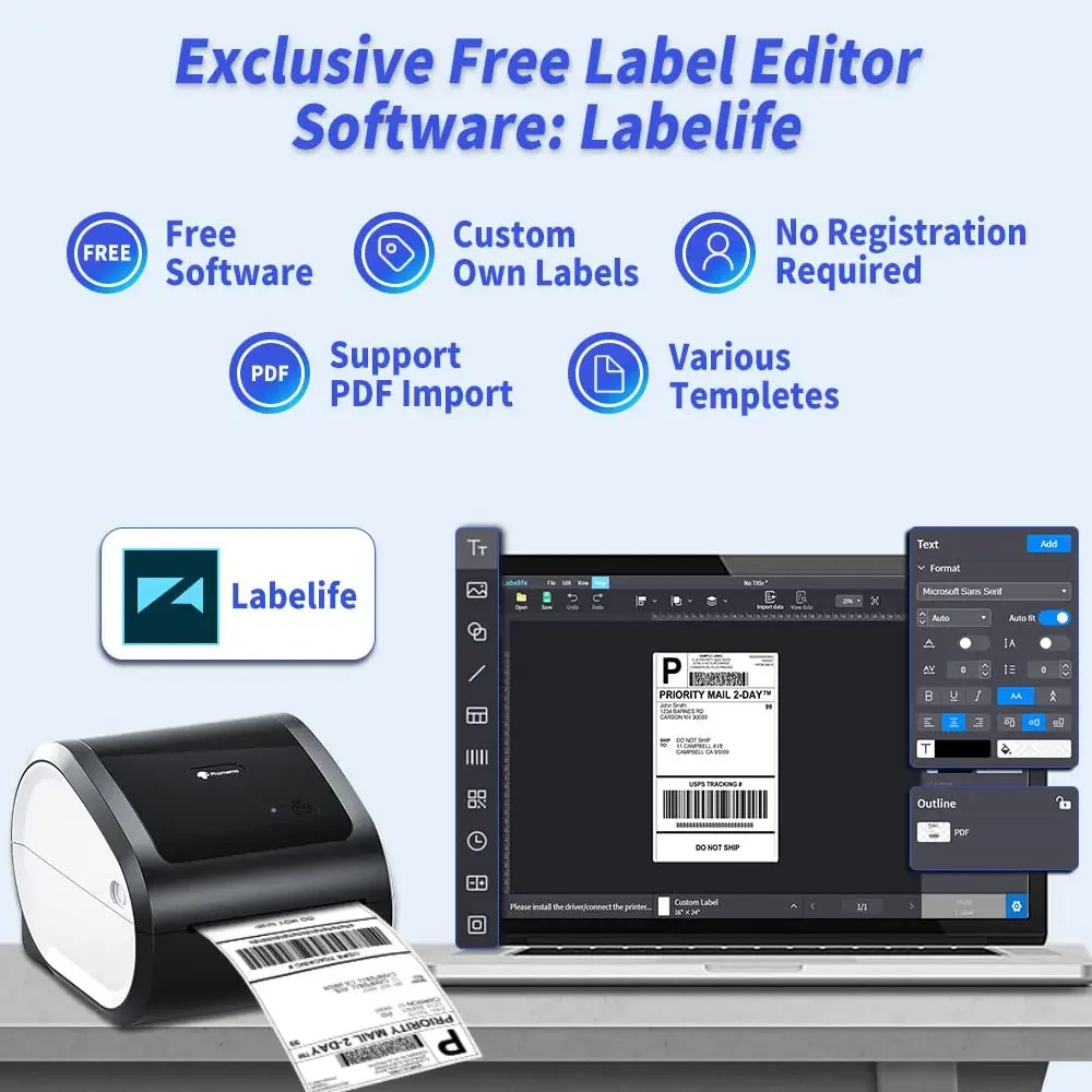 ไร้สายบลูทูธการจัดส่งเครื่องพิ - Commercial Label Printing Machine บทวิจารณ์และราคา