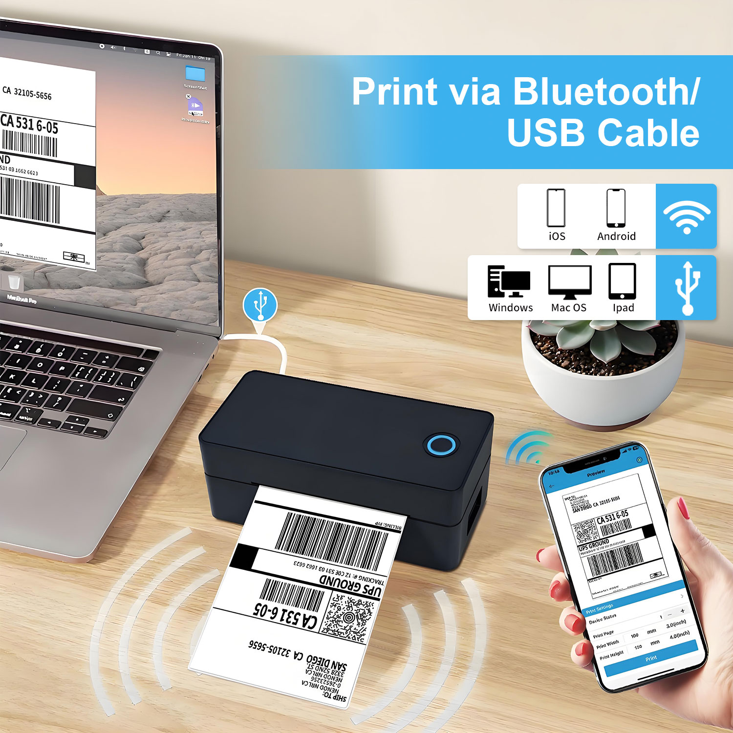 เครื่องพิมพ์ฉลากบาร์โค้ดแบบไร้ - Commercial Label Printing Machine บทวิจารณ์และราคา