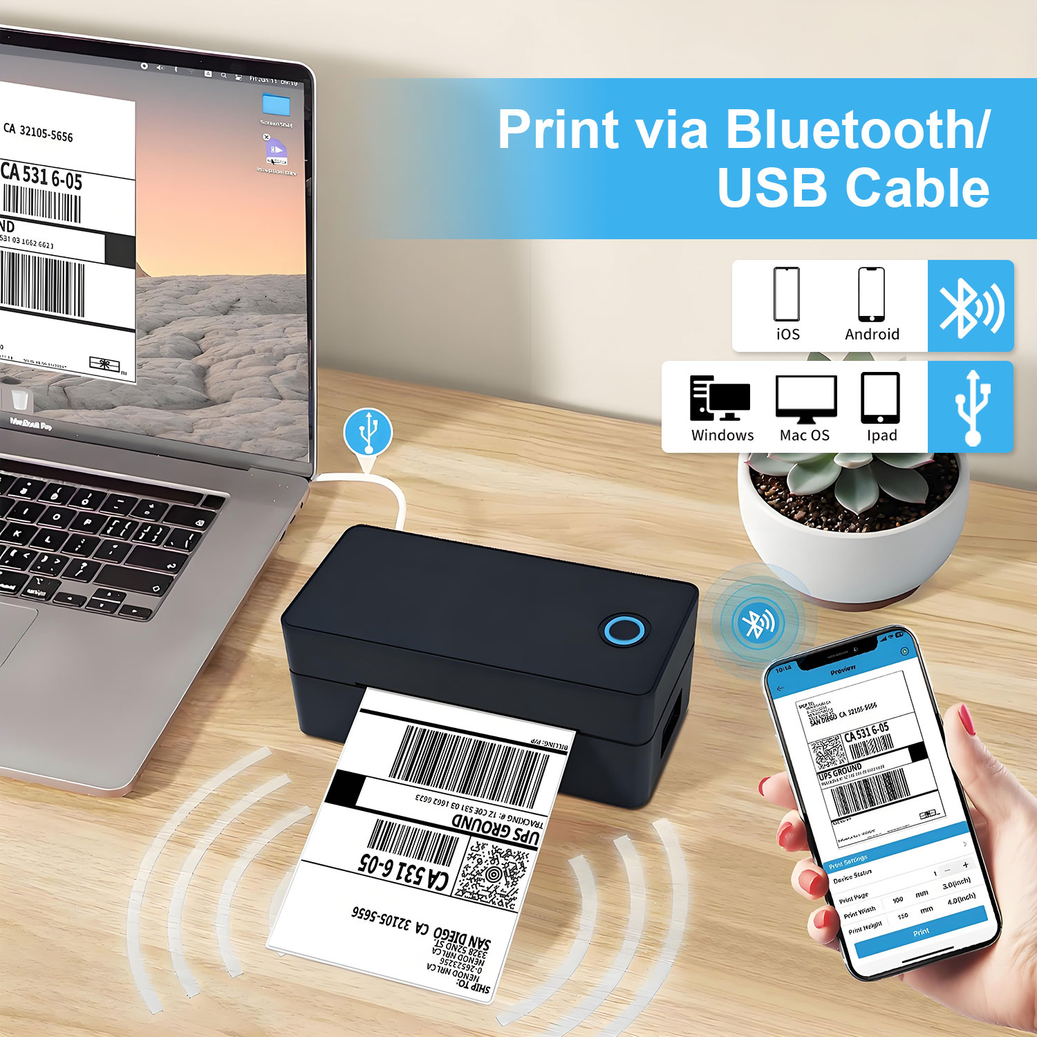 เครื่องพิมพ์ฉลากบาร์โค้ดแบบไร้ - Commercial Label Printing Machine บทวิจารณ์และราคา